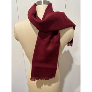 Vintage unisex Lord Jeff cranberry Red Acrylic Scarf made in Japan 11.5x52”